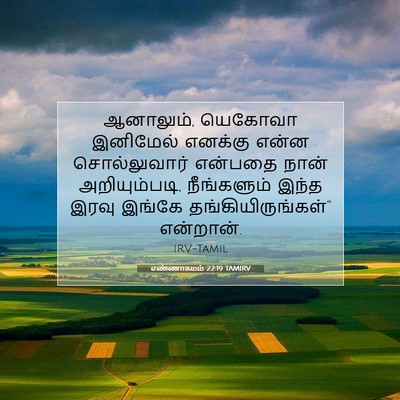 Picture 07 - எண்ணாகமம் 22:19 TAMIRV - ஆனாலும், யெகோவா - Bible Verse Picture