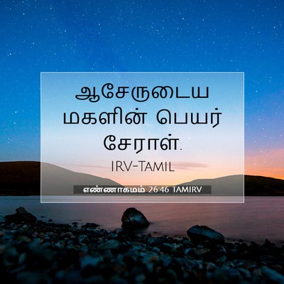Picture 07 - எண்ணாகமம் 26:46 TAMIRV - ஆசேருடைய மகளின் - Bible Verse Picture