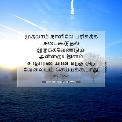 Picture 07 - எண்ணாகமம் 28:18 TAMIRV - முதலாம் நாளிலே - Bible Verse Picture