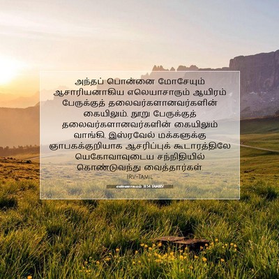 Picture 07 - எண்ணாகமம் 31:54 TAMIRV - அந்தப் பொன்னை - Bible Verse Picture