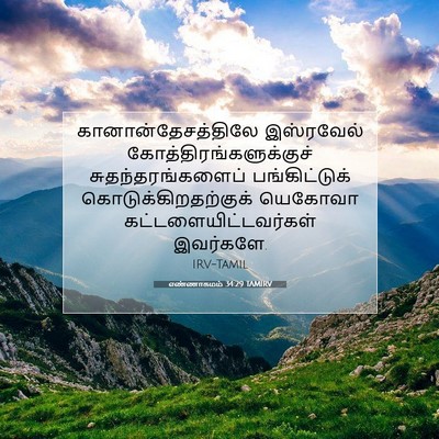 Picture 07 - எண்ணாகமம் 34:29 TAMIRV - கானான்தேசத்திலே - Bible Verse Picture
