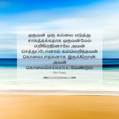 Picture 07 - எண்ணாகமம் 35:17 TAMIRV - ஒருவன் ஒரு கல்லை - Bible Verse Picture