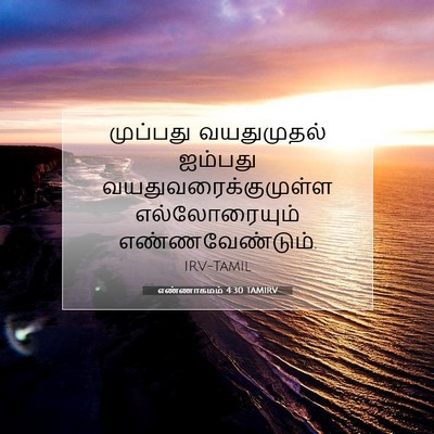 Picture 07 - எண்ணாகமம் 4:30 TAMIRV - முப்பது வயதுமுதல் - Bible Verse Picture