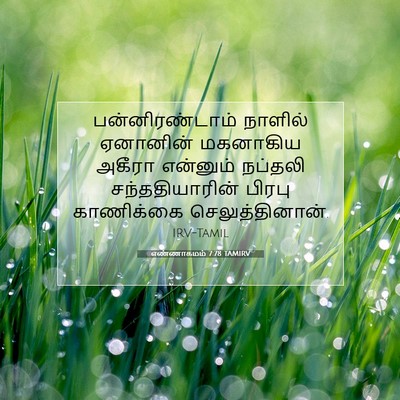 Picture 07 - எண்ணாகமம் 7:78 TAMIRV - பன்னிரண்டாம் - Bible Verse Picture