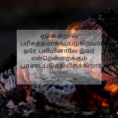 Picture 07 - எபிரெயர் 10:14 TAMIRV - ஏனென்றால், - Bible Verse Picture