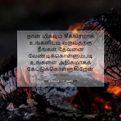 Picture 07 - எபிரெயர் 13:19 TAMIRV - நான் மிகவும் - Bible Verse Picture