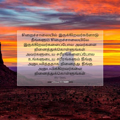 Picture 07 - எபிரெயர் 13:3 TAMIRV - சிறைச்சாலையில் - Bible Verse Picture