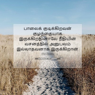 Picture 07 - எபிரெயர் 5:13 TAMIRV - பாலைக் - Bible Verse Picture
