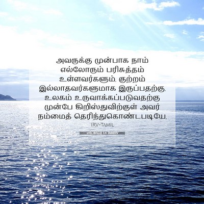 Picture 07 - எபேசியர் 1:4 TAMIRV - அவருக்கு முன்பாக - Bible Verse Picture