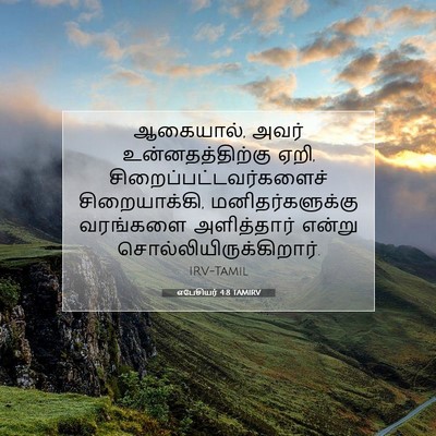 Picture 07 - எபேசியர் 4:8 TAMIRV - ஆகையால், அவர் - Bible Verse Picture