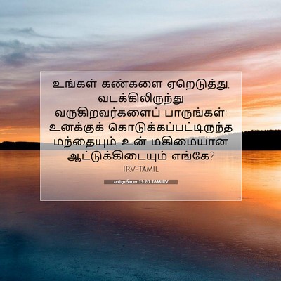 Picture 07 - எரேமியா 13:20 TAMIRV - உங்கள் கண்களை - Bible Verse Picture