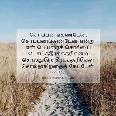Picture 07 - எரேமியா 23:25 TAMIRV - சொப்பனங்கண்டேன், - Bible Verse Picture