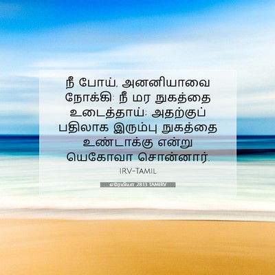Picture 07 - எரேமியா 28:13 TAMIRV - நீ போய், அனனியாவை - Bible Verse Picture