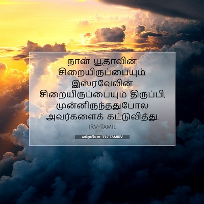 Picture 07 - எரேமியா 33:7 TAMIRV - நான் யூதாவின் - Bible Verse Picture