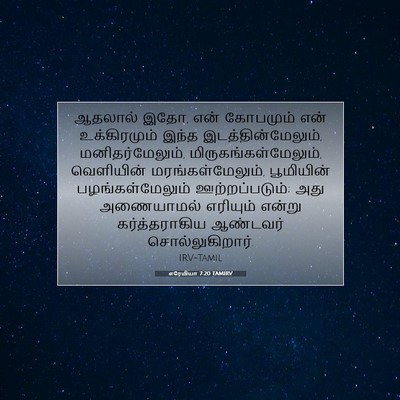 Picture 07 - எரேமியா 7:20 TAMIRV - ஆதலால் இதோ, என் - Bible Verse Picture