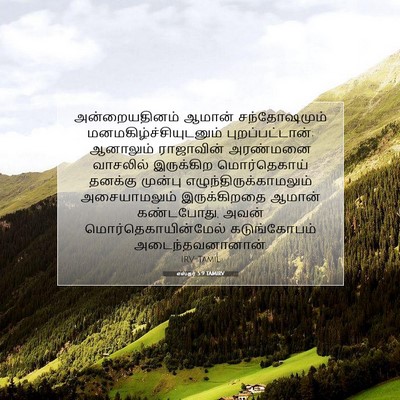 Picture 07 - எஸ்தர் 5:9 TAMIRV - அன்றையதினம் ஆமான் - Bible Verse Picture