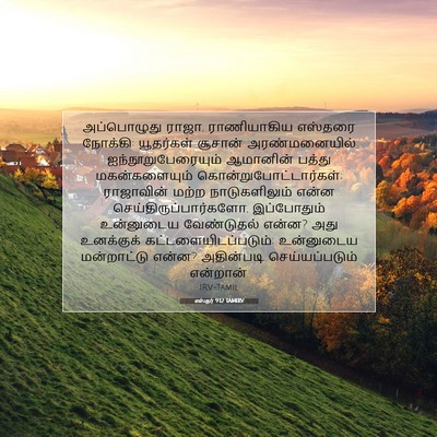 Picture 07 - எஸ்தர் 9:12 TAMIRV - அப்பொழுது ராஜா, - Bible Verse Picture