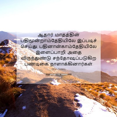 Picture 07 - எஸ்தர் 9:17 TAMIRV - ஆதார் மாதத்தின் - Bible Verse Picture