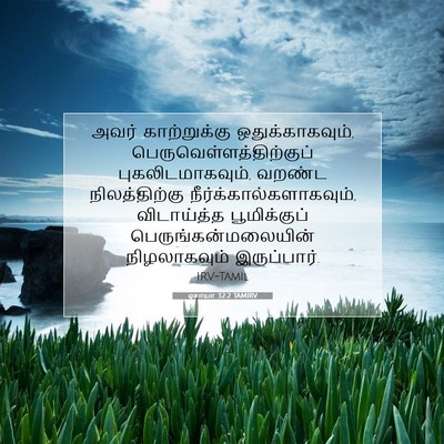 Picture 07 - ஏசாயா 32:2 TAMIRV - அவர் காற்றுக்கு - Bible Verse Picture