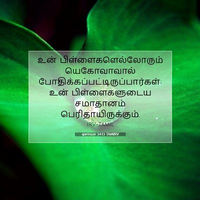 Picture 07 - ஏசாயா 54:13 TAMIRV - உன் - Bible Verse Picture