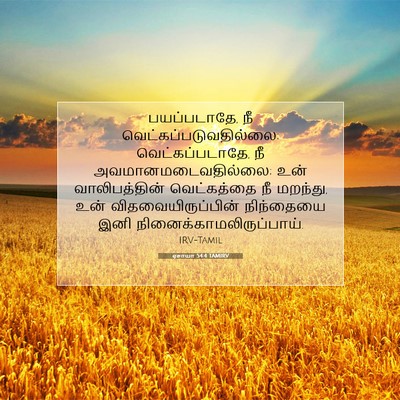 Picture 07 - ஏசாயா 54:4 TAMIRV - பயப்படாதே, நீ - Bible Verse Picture