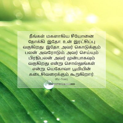 Picture 07 - ஏசாயா 62:11 TAMIRV - நீங்கள் மகளாகிய - Bible Verse Picture