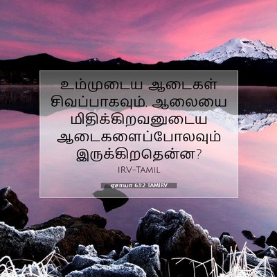 Picture 07 - ஏசாயா 63:2 TAMIRV - உம்முடைய ஆடைகள் - Bible Verse Picture