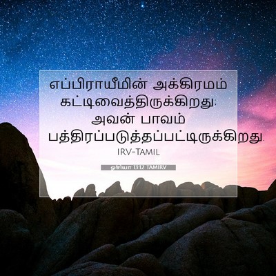 Picture 07 - ஓசியா 13:12 TAMIRV - எப்பிராயீமின் - Bible Verse Picture