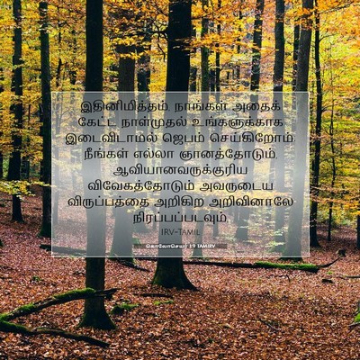 Picture 07 - கொலோசெயர் 1:9 TAMIRV - இதினிமித்தம், - Bible Verse Picture