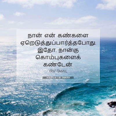Picture 07 - சகரியா 1:18 TAMIRV - நான் என் கண்களை - Bible Verse Picture