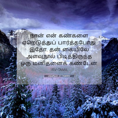 Picture 07 - சகரியா 2:1 TAMIRV - நான் என் கண்களை - Bible Verse Picture