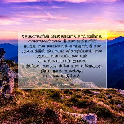 Picture 07 - சகரியா 3:7 TAMIRV - சேனைகளின் யெகோவா - Bible Verse Picture