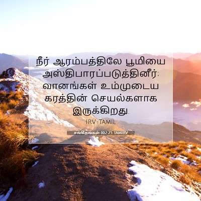 Picture 07 - சங்கீதங்கள் 102:25 TAMIRV - நீர் ஆரம்பத்திலே - Bible Verse Picture