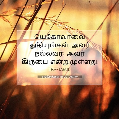 Picture 07 - சங்கீதங்கள் 118:29 TAMIRV - யெகோவாவை - Bible Verse Picture