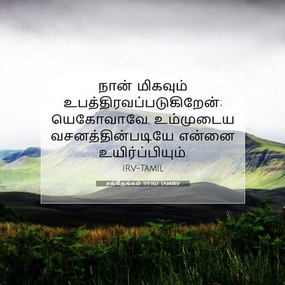 Picture 07 - சங்கீதங்கள் 119:107 TAMIRV - நான் மிகவும் - Bible Verse Picture