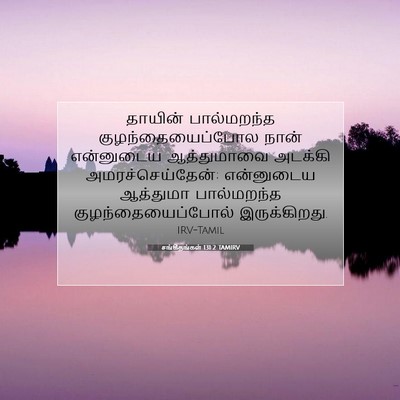 Picture 07 - சங்கீதங்கள் 131:2 TAMIRV - தாயின் பால்மறந்த - Bible Verse Picture