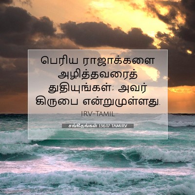 Picture 07 - சங்கீதங்கள் 136:17 TAMIRV - பெரிய ராஜாக்களை - Bible Verse Picture