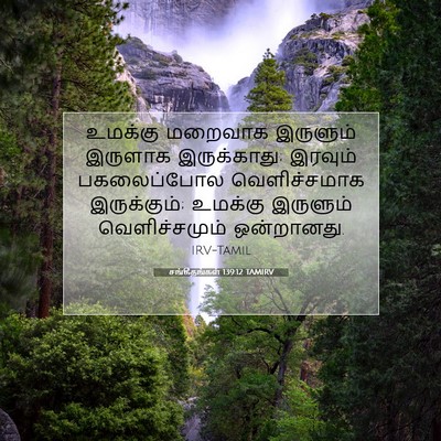 Picture 07 - சங்கீதங்கள் 139:12 TAMIRV - உமக்கு மறைவாக - Bible Verse Picture