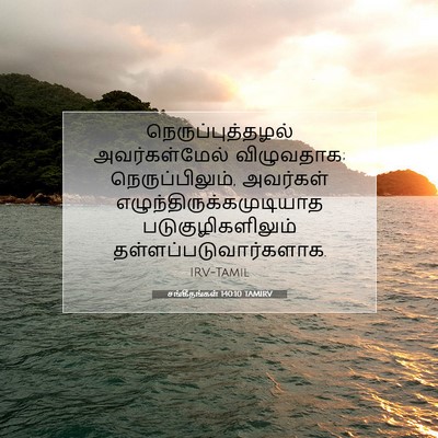 Picture 07 - சங்கீதங்கள் 140:10 TAMIRV - நெருப்புத்தழல் - Bible Verse Picture