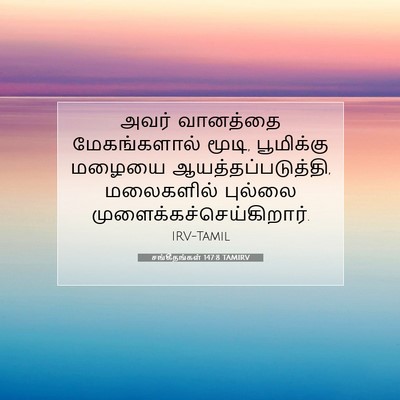 Picture 07 - சங்கீதங்கள் 147:8 TAMIRV - அவர் வானத்தை - Bible Verse Picture