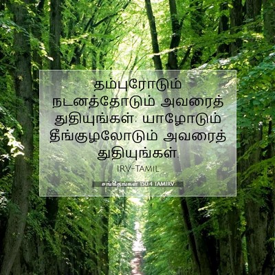Picture 07 - சங்கீதங்கள் 150:4 TAMIRV - தம்புரோடும் - Bible Verse Picture