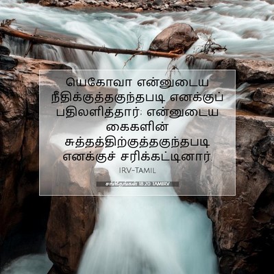 Picture 07 - சங்கீதங்கள் 18:20 TAMIRV - யெகோவா என்னுடைய - Bible Verse Picture