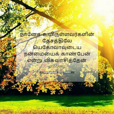 Picture 07 - சங்கீதங்கள் 27:13 TAMIRV - நானோ, - Bible Verse Picture