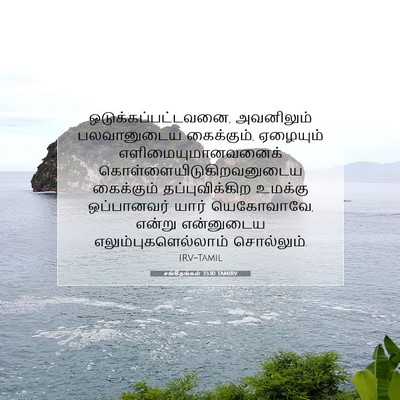 Picture 07 - சங்கீதங்கள் 35:10 TAMIRV - ஒடுக்கப்பட்டவனை, - Bible Verse Picture