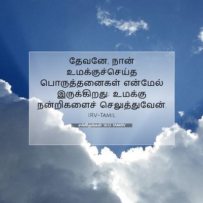 Picture 07 - சங்கீதங்கள் 56:12 TAMIRV - தேவனே, நான் - Bible Verse Picture
