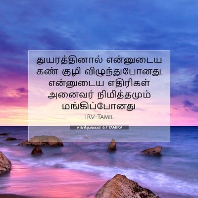 Picture 07 - சங்கீதங்கள் 6:7 TAMIRV - துயரத்தினால் - Bible Verse Picture