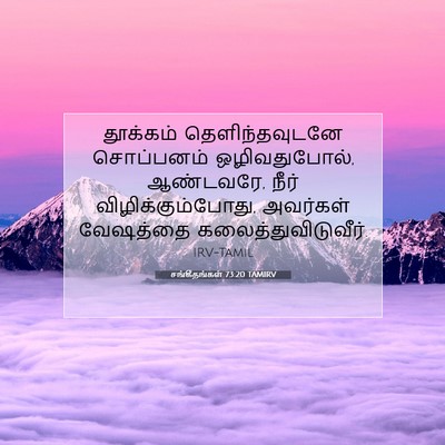 Picture 07 - சங்கீதங்கள் 73:20 TAMIRV - தூக்கம் - Bible Verse Picture