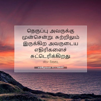 Picture 07 - சங்கீதங்கள் 97:3 TAMIRV - நெருப்பு அவருக்கு - Bible Verse Picture