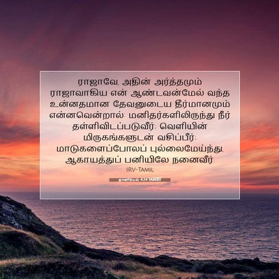 Picture 07 - தானியேல் 4:24 TAMIRV - ராஜாவே, அதின் - Bible Verse Picture