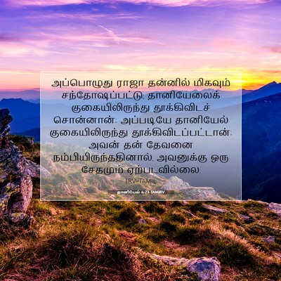 Picture 07 - தானியேல் 6:23 TAMIRV - அப்பொழுது ராஜா - Bible Verse Picture